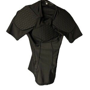 TUOY Men Padded Football Compression  Shirt Black Chest Protector Size Small NWT